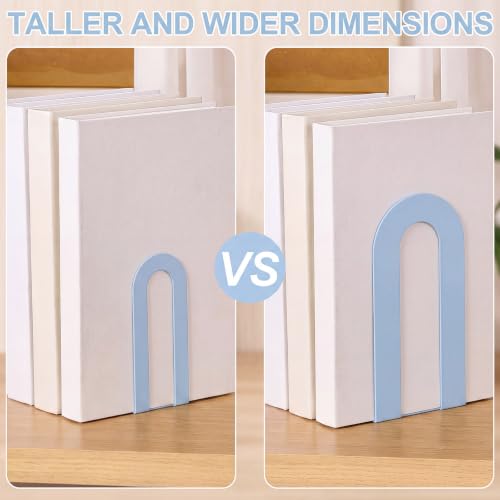 Chunful 6 Pcs Light Blue Metal BookEnds Shelves, 7.5 x 5.75 x 3.5 in - color: Light Blue, size: 7.5*5.75*3.5inch