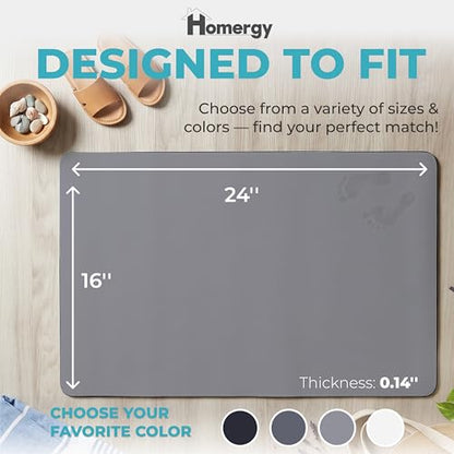Homergy Bath Mat for Bathroom Non Slip, Quick Dry, 16x24 in, Grey - color: Gray, size: 16" x 24"