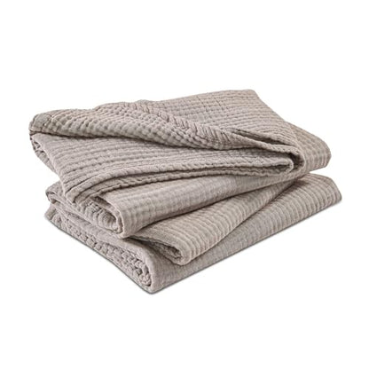 EMME Muslin Cotton Blanket Adults Heather Brown Throw XL 50"x70" - color: 05 - Brown, size: Large Throw (50" X 70")