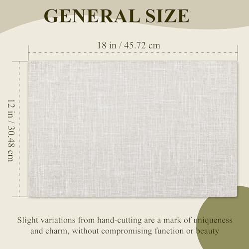 KXN Placemats Set of 4, Durable Dual-Layer Fabric Table Mats, Beige - color: Beige