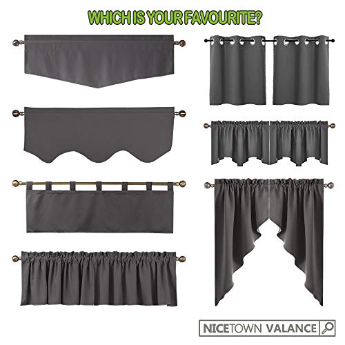 NICETOWN Burgundy Swag Curtains for Kitchen Over Sink 36 x 63 inches Long - color: Black, size: 36"W x 63"L (Pack of 2)