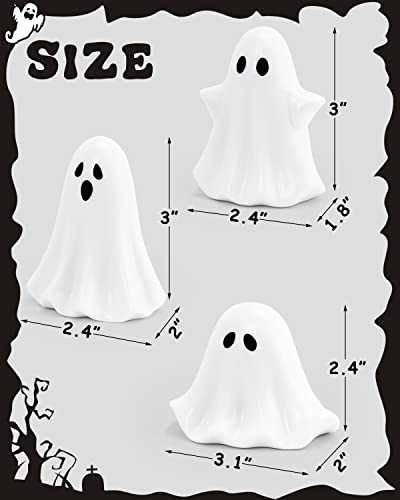 Tuitessine Ceramic Ghosts Small Scary Ghost Figurine Halloween Ghost Statue