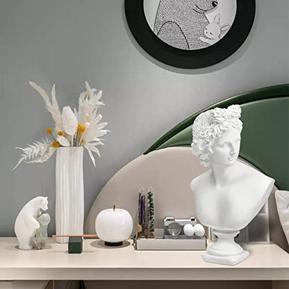 Norrclp 12.6in Greek Statue of Apollo, Classic Roman Head Bust - color: Apollo-12.6in