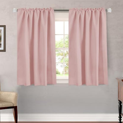 H.VERSAILTEX Blackout Curtains Thermal Insulated Window Treatment Panels Room Darkening Blackout Drapes for Living Room Back Tab/Rod Pocket Bedroom Draperies (2 Panels, Baby Pink, 52 x 45 Inch) - color: Baby Pink, size: 52"W x 45"L (Pack of 2)