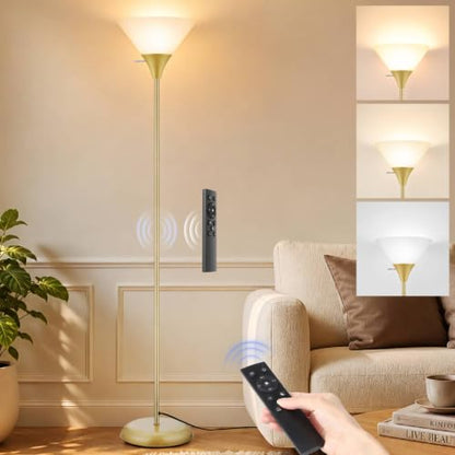 Coucrek Floor Lamp for Living Room, Torchiere Standing Light - color: Gold
