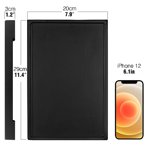 Luxspire Marble Tray for Soap Dispenser Perfume Jewelry, L, Matte Black - color: C - Black, style: Large