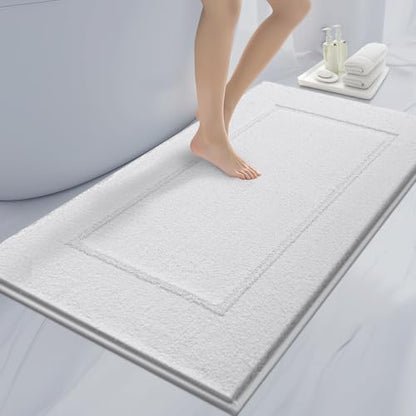 anllugs Bathroom Rugs, 30" x 60" Soft Bath Rugs, White - color: White, size: 30" X 60"