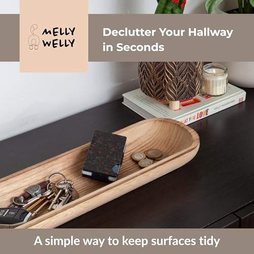 17.5” Handcrafted Wooden Dough Bowl – Artisan Paulownia Wood Centerpiece | Luxury Rustic Home Décor | Elegant Catchall Beautiful Gift