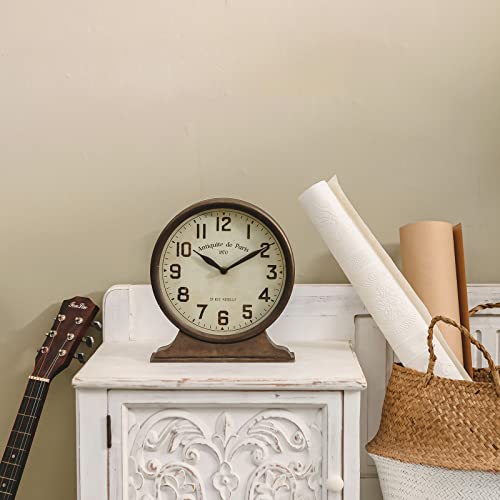 NIKKY HOME Antique Mantel Clock, Large Table Clock, Battery Operated