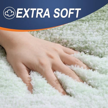 OLANLY Luxury Toilet Rugs U-Shaped 24x20, Soft Absorbent Microfiber Mat - color: Sage Green, size: 24" X 20" Contour Rug