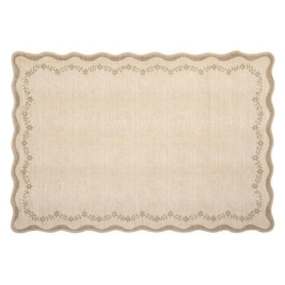 GarveeHome Scalloped Entryway Rug 2x3 Jute Washable Front Door Entry Rug - color: Jute, size: 2' x 3' (Rectangular)