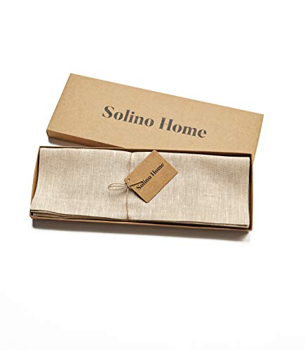 Solino Home 100% 순수 리넨 플레이스 매트 샴페인 베이지, 35.6 x 48.3cm(14 x 19인치), 4개 세트 - color: 02: 샴페인 베이지, size: 14" X 19" (Set of 4)