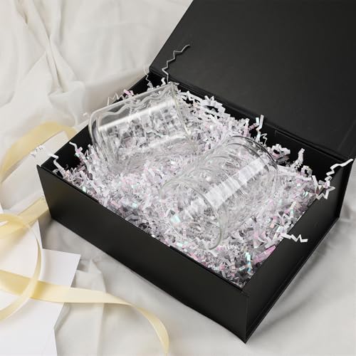 Black Gift Box,10x7.3x3.5 Gift Boxes With Lids For Presents Includes Ribbon And Diy Printable Sticker Paper,Bridesmaid Proposal Box,Magnetic Gift Box For Birthday,Wedding,Graduation - color: 10x7.3x3.5inch-Black-Pack 1