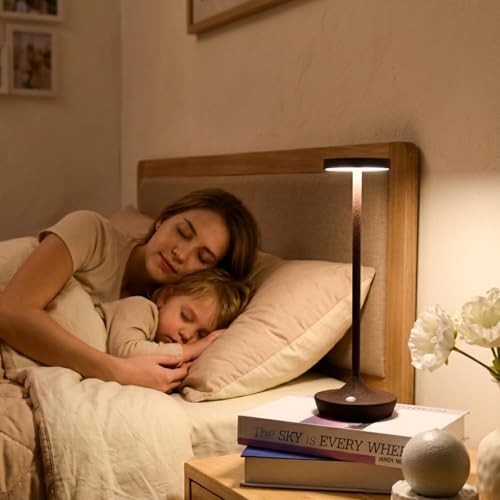 2 Pack Cordless Table Lamps, Rechargeable 6000mAh, 72H Runtime, Waterproof - color: Rust