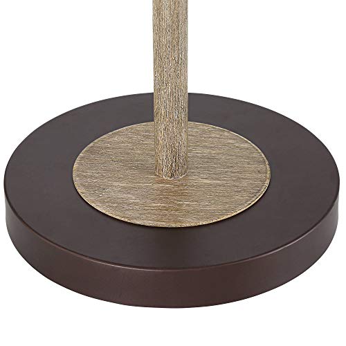 Jenson Bronze and Faux Wood Adjustable Swing Arm 54" Tall Floor Lamp - color: Bronze and Faux Wood
