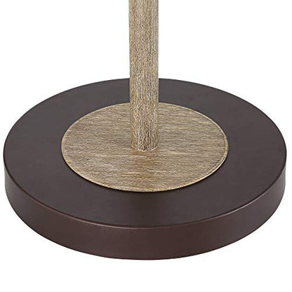 Jenson Bronze and Faux Wood Adjustable Swing Arm 54" Tall Floor Lamp - color: Bronze and Faux Wood