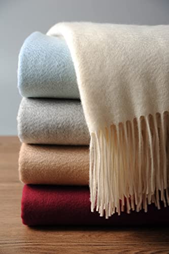 EP Mode 100% Pure Cashmere Throw Blanket for Sofa, Whisper White - color: Whisper White