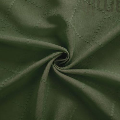 KOUFALL Olive Green Curtains with Diamond Plaid, Sheer Dark Moody Curtains for Bedroom Living Room, Wide 52 x 63 Inch Length, 2 Panels Set - color: Olive Green, size: 52"W x 63"L (Pack of 2)