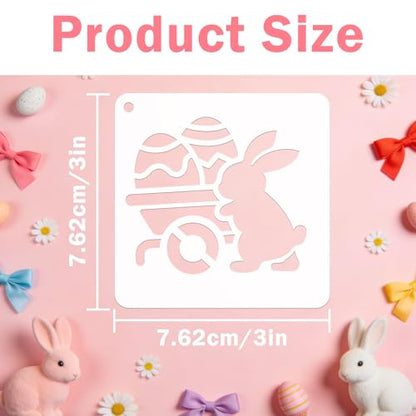 72 PCS 3x3 Inch Easter Stencils for Painting - Reusable Easter Templates Chicks Eggs Bunny Farm Spring Painting Templates on Wood, Glass, Fabric, Window Door Decor DIY Decoration - style: 72PCS Easter