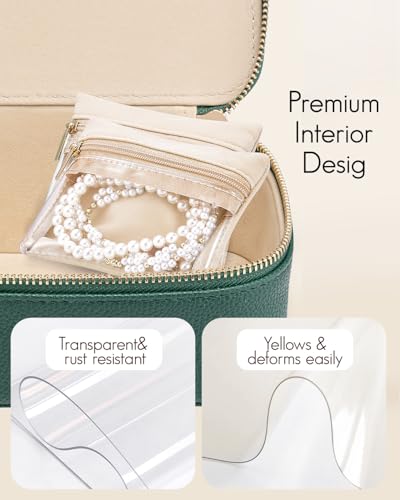VLANDO Jewelry Travel Case with Clear 8 Velvet Bags,Green - color: 8PCS-Green
