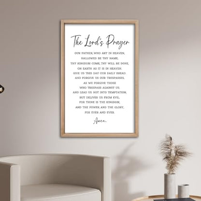 comurdyo Christian Wall Art The Lords Prayer Sign 16"×11" Wood - color: Christian (Wood), size: 16"L x 11"W