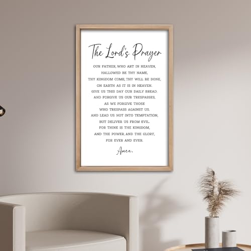 comurdyo Christian Wall Art The Lords Prayer Sign 16"×11" Wood - color: Christian (Wood), size: 16"L x 11"W
