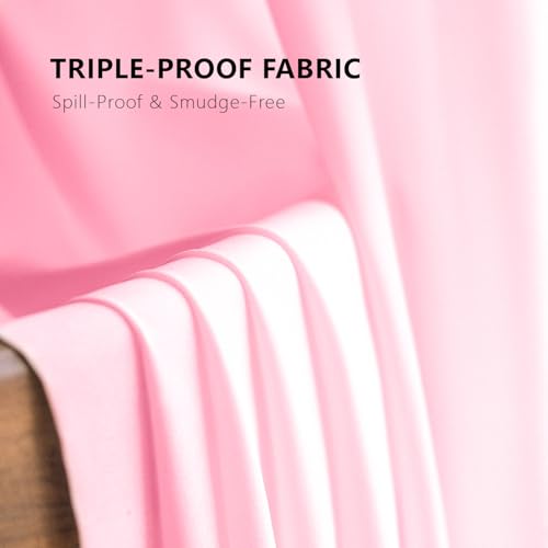 Non-See-Through Pink Privacy Sheer Curtains 84 Inch Long 2 Panels - color: Pink, size: 52"W x 84"L (Pack of 2)