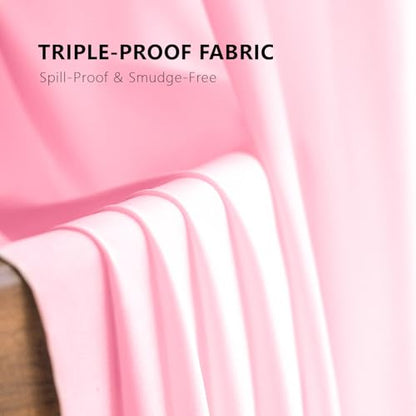 Non-See-Through Pink Privacy Sheer Curtains 84 Inch Long 2 Panels - color: Pink, size: 52"W x 84"L (Pack of 2)