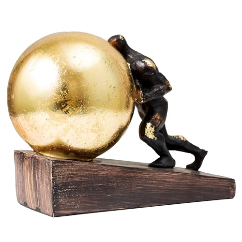 Lukitas Sisyphus Sculpture Statue Decor, Struggler Figurine, Resin L8.5'' - color: Push Ball