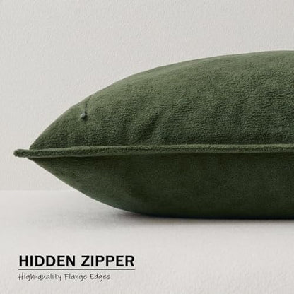 Kevin Textile Soft Waterproof Pillow Covers 26x26 Inch 2 Pack, Moss Green - color: Moss Green, size: 26" x 26" (Pack of 2)