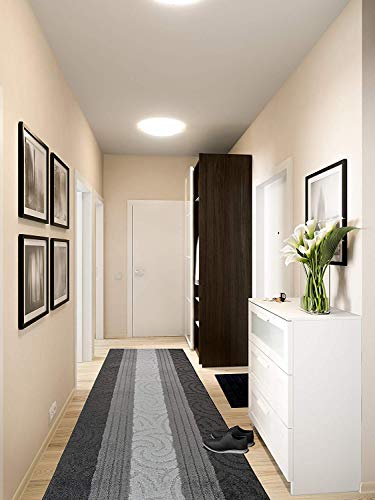 3 Ft Gray Entryway Kitchen Bath Rug Mat, Non Slip Washable, Soft - color: Anthracite Scroll, size: 2'2" x 3' (Rectangular)