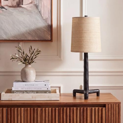 SAFAVIEH Soline Table Lamp, 24.25" Rustic Black/Natural TBL4667A