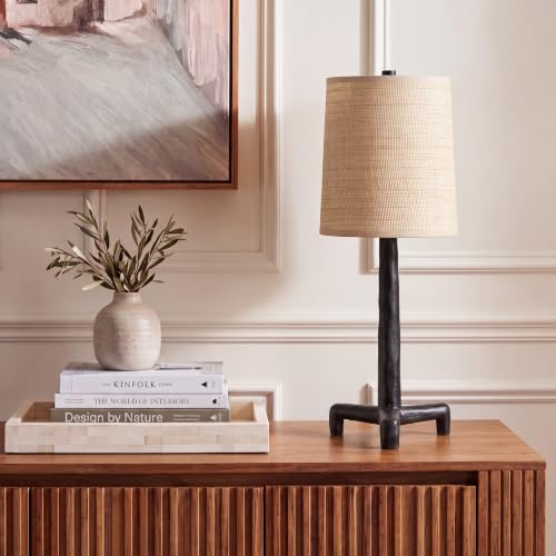 SAFAVIEH Soline Table Lamp, 24.25" Rustic Black/Natural TBL4667A