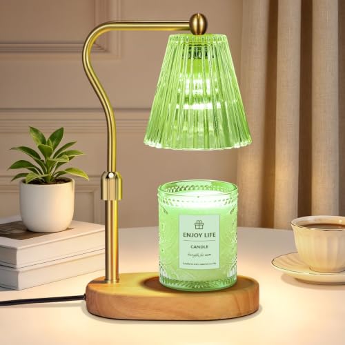 seenlast Green Candle Warmer Lamp with Timer Dimmer Adjustable Height,Birthday Gifts for WomenElectric Wax Warmer Vintage Home Decor for Scented Jar Candles - color: Green