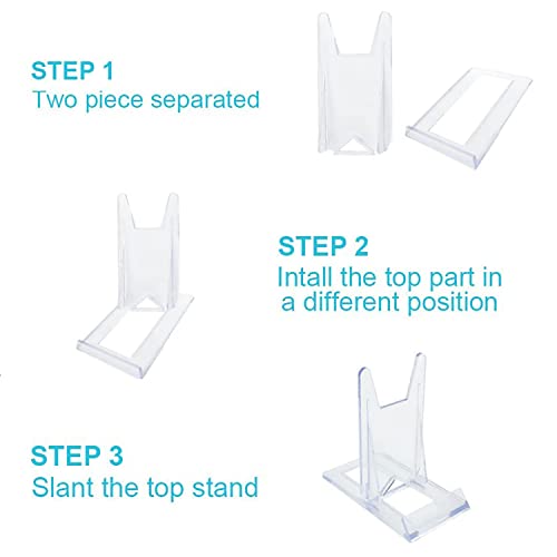 Acrylic Plate Stands，Plate Stand Plastic Stand Adjustable Decorative Plate Holder Plate Stand Decorative Stand for Display Pictures or Plate ,Home Office Supplies Festival Party Decoration(12 Pieces)