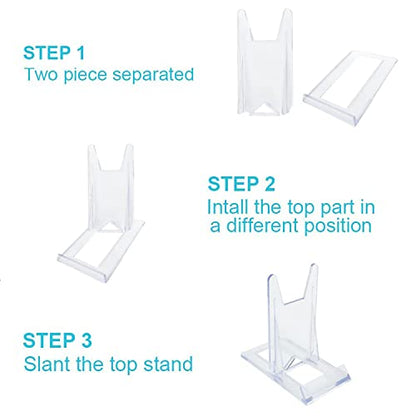 Acrylic Plate Stands，Plate Stand Plastic Stand Adjustable Decorative Plate Holder Plate Stand Decorative Stand for Display Pictures or Plate ,Home Office Supplies Festival Party Decoration(12 Pieces)
