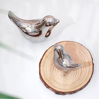 Notakia Silver Bird Figurines Set of 2 Small Bird Statues Home Decor - color: 2pcs Silver Birds