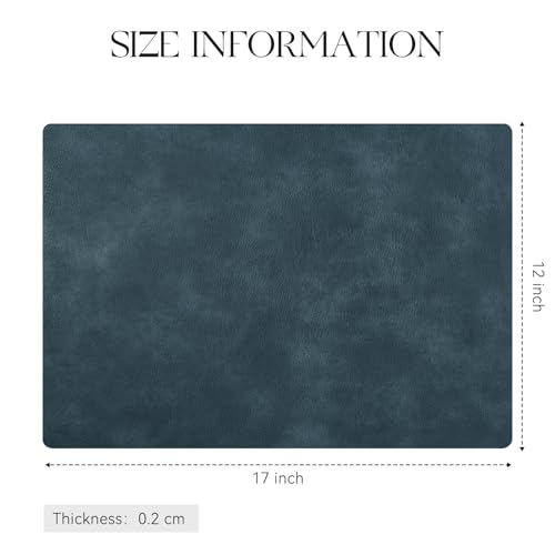 MOSAYT Vinyl Faux Leather Placemats, Set of 6, Navy Blue - color: Navy Blue