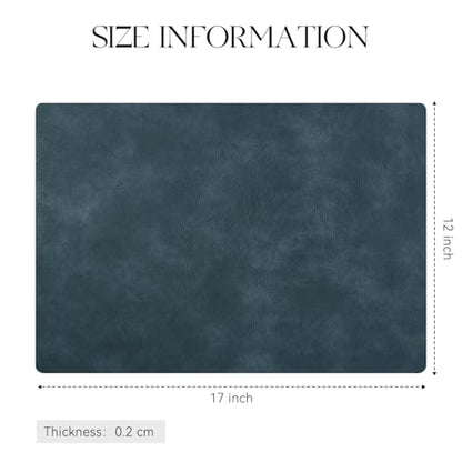 MOSAYT Vinyl Faux Leather Placemats, Set of 6, Navy Blue - color: Navy Blue