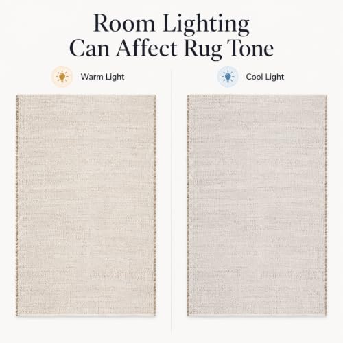 Jute Cotton Hand Woven Area Rug (8' x 10' Natural) - size: 8' x 10' (Rectangular)