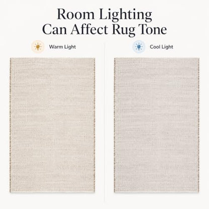 Jute Cotton Hand Woven Area Rug (8' x 10' Natural) - size: 8' x 10' (Rectangular)