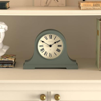 NEWGATE® Broadway Mantel Clock | Classic Napoleon’s hat Design | Asparagus Green | Roman Numerals | Traditional Style for Desk, Table top, Shelf or Bedside - color: Asparagus Green
