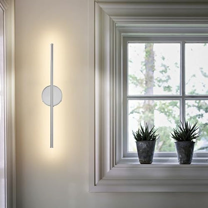 KARTOOSH Battery Operated Wall Sconces Set of Two Wireless Wall Lights - color: Chrome, size: 20.4 Inches