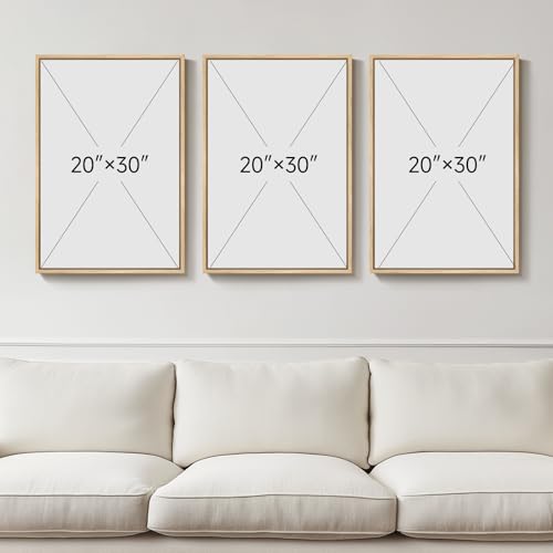 Large Framed Green and Beige Abstract Wall Art, 3 Piece Set, Each 20x30 In - color: Serene Tides, size: 20" W x 30" H x 3pcs