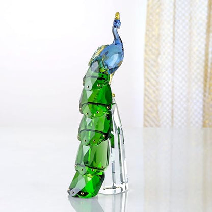 DOJOZ Crystal Peacock Figurine Handmade Art Animal Home Decor Statue Home Decoration