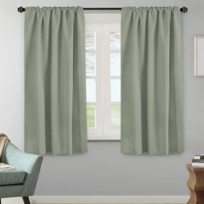 H.VERSAILTEX Blackout Curtains Thermal Insulated Window Treatment Panels Room Darkening Blackout Drapes for Living Room Back Tab/Rod Pocket Bedroom Draperies, 52 x 63 Inch, Light Sage, 2 Panels - color: Light Sage, size: 52"W x 63"L (Pack of 2)