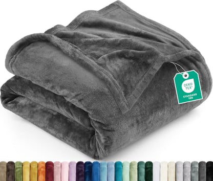 Utopia Bedding Soft Fleece Bed Blanket Throw XL Size Grey (50x70 Inch) - color: Grey, size: Throw XL (50x70 Inch)