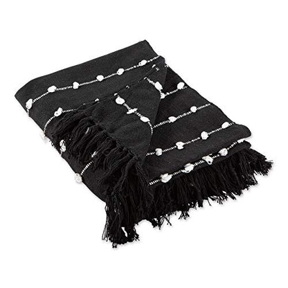 DII Woven Loop Throw Collection, 50x60, Black - color: Black