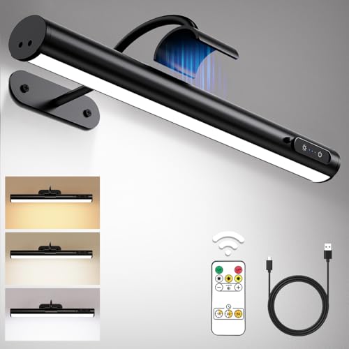 Hapfish Picture Lights for Wall Battery Operated,Wireless Art Light - Black - color: Without Motion Sensor Black