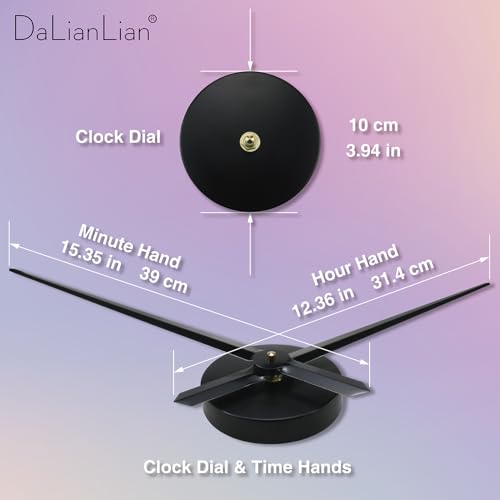 DIY Frameless Wall Clock, 3D, Adjustable Up to 52”, Black - color: Black